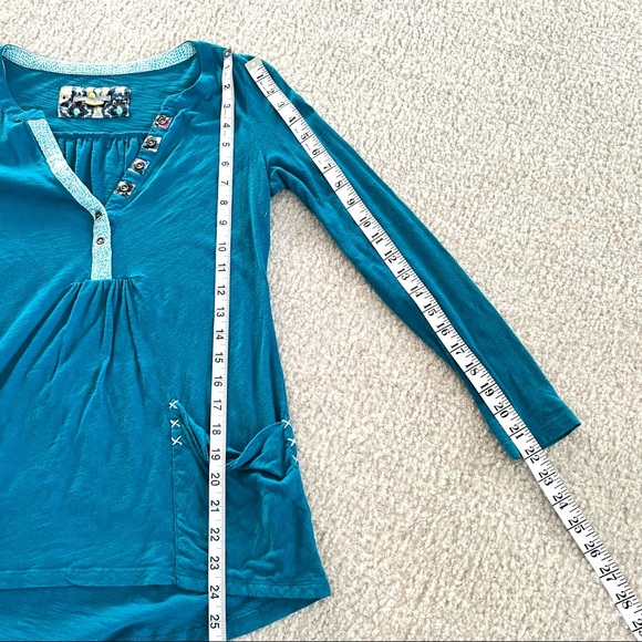 ANTHROPOLOGIE LITTLE YELLOW BUTTON Calantha Long Sleeve Henley—SZ. XS - Picture 9 of 15